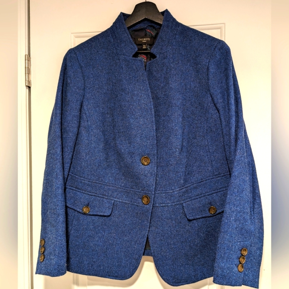 Talbots Wool Stand Collar Blazer 12W